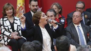 La ’cantaora’ Estrella Morente ha demanat diàleg als polítics durant la celebració dels actes del Dos de Maig a la Comunitat de Madrid.