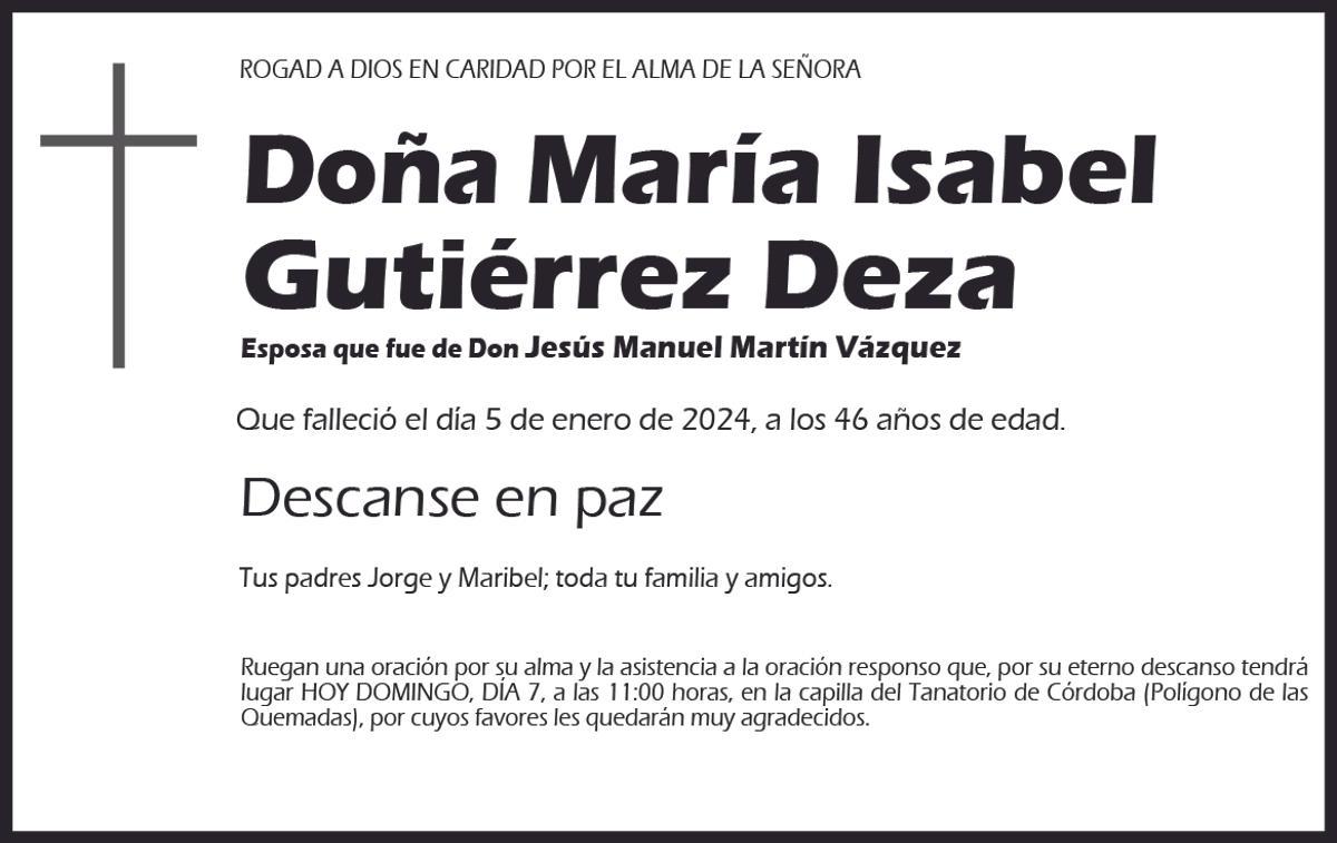 Doña María Isabel Gutiérrez Deza