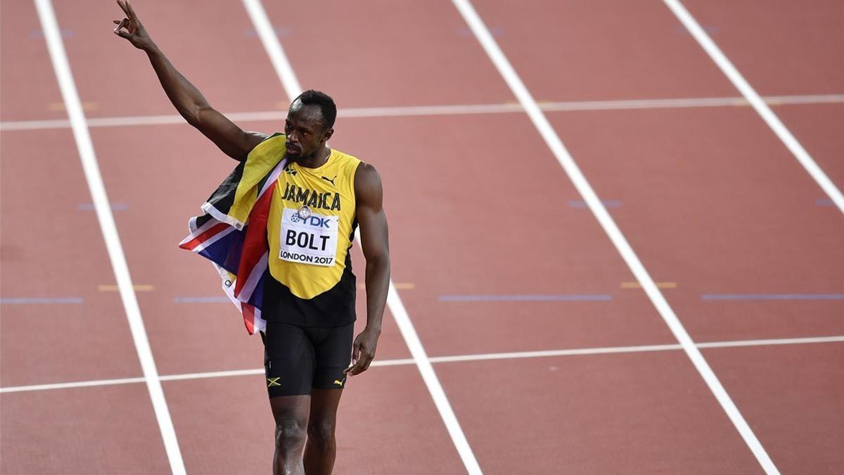 Usain Bolt saluda tras ser tercero en los 100 metros del pasado sábado.