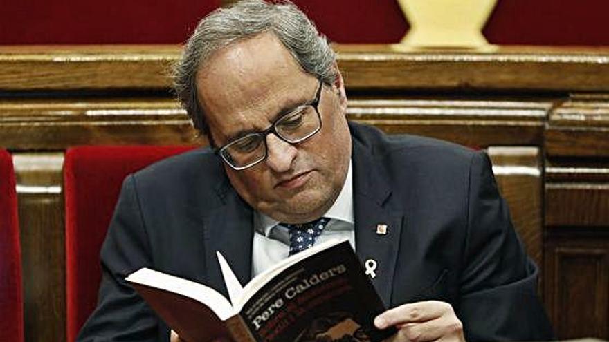 El president de la Generalitat, Quim Torra, en un instant del debat de política general.