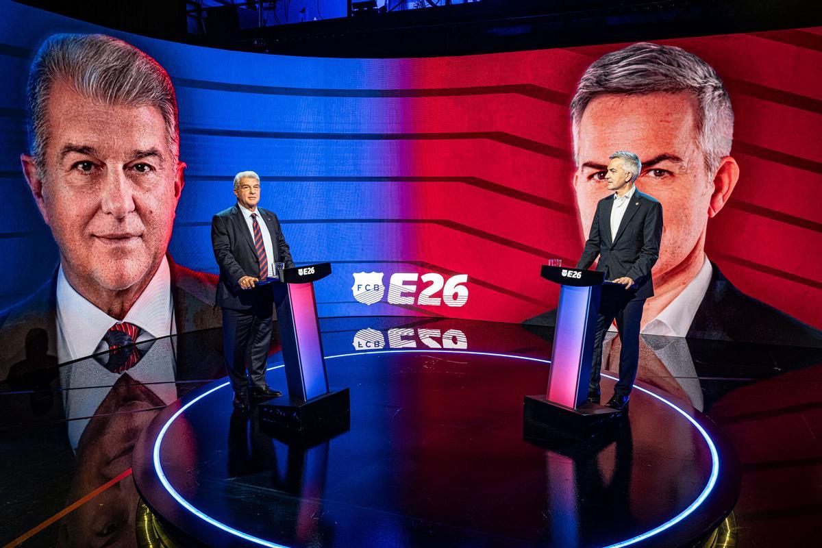 Laporta y Font, durante el debate de este jueves.