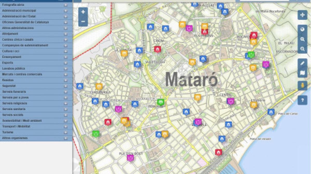 &quot;Plano Mataró&quot;  de la página web del Ayuntamiento de la ciudad.