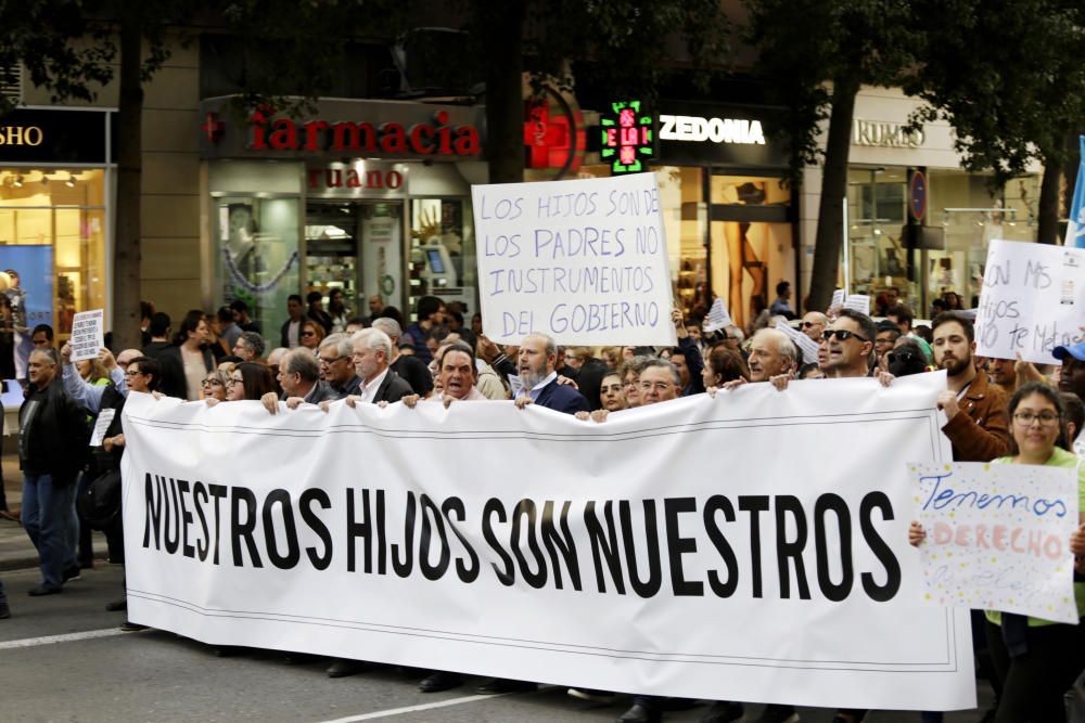 Protesta a favor del pin parental en Murcia