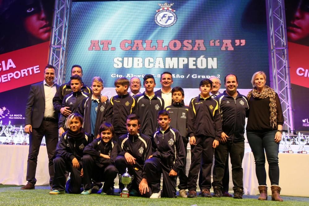 170 equipos premiados en la Gala del Fútbol Base Provincial en La Nucía