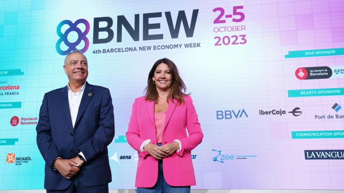 Pere Navarro y Blanca Sorigué en la presentación del BNEW