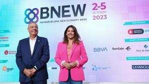 Pere Navarro y Blanca Sorigué en la presentación del BNEW