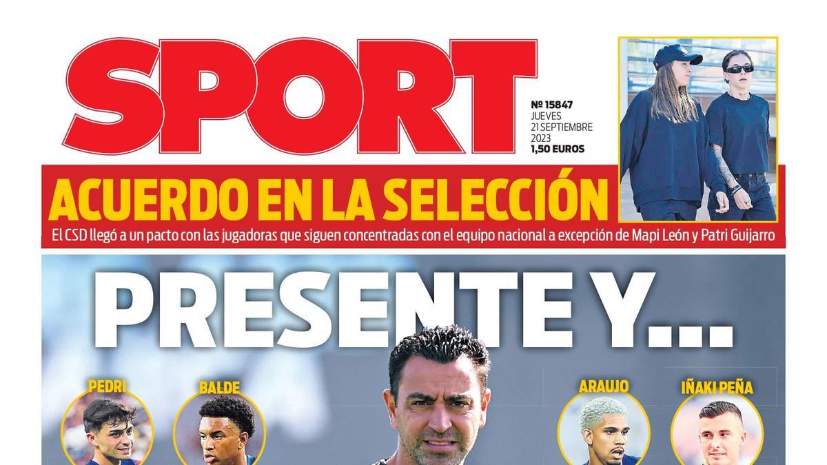 Esta es la portada de SPORT