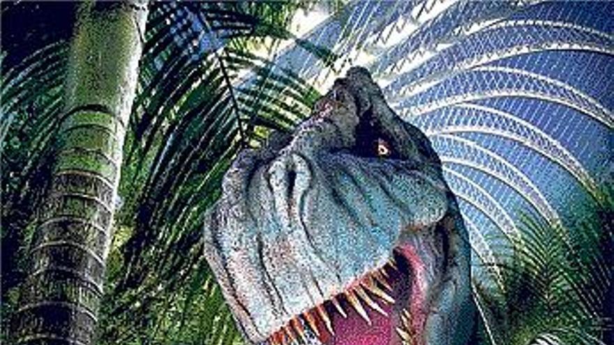 Cartel de la  exposición de  dinosaurios que se abrirá en l&#039;Umbracle