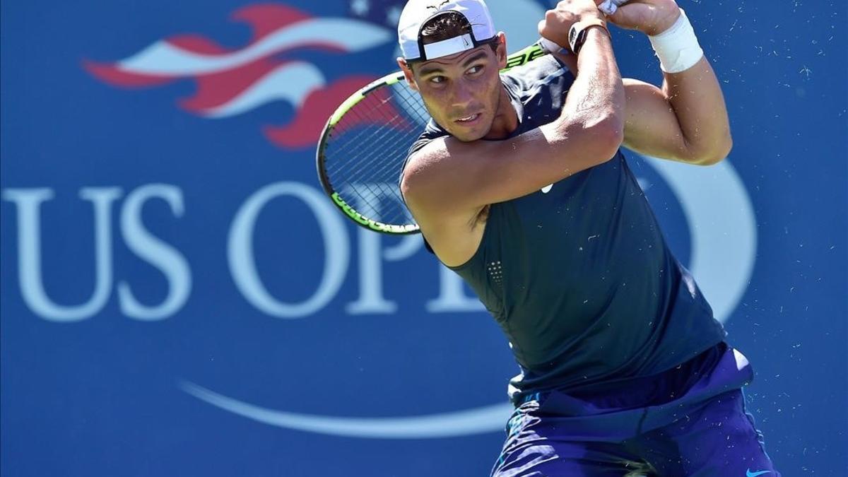 Nadal, en un entrenamiento en el Abierto de EEUU.