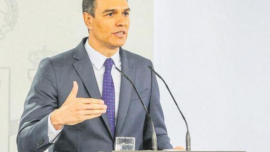 Pedro Sánchez, ayer. // Efe