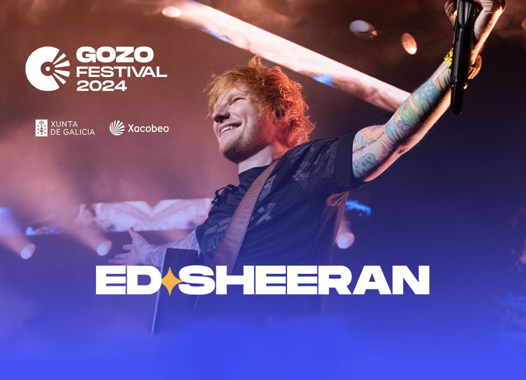 Ed Sheeran actuará por primera vez en Galicia el 6 de julio de 2024 en O Gozo Festival