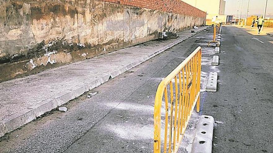 La obra del carril bici a cartonajes la plana, en marcha