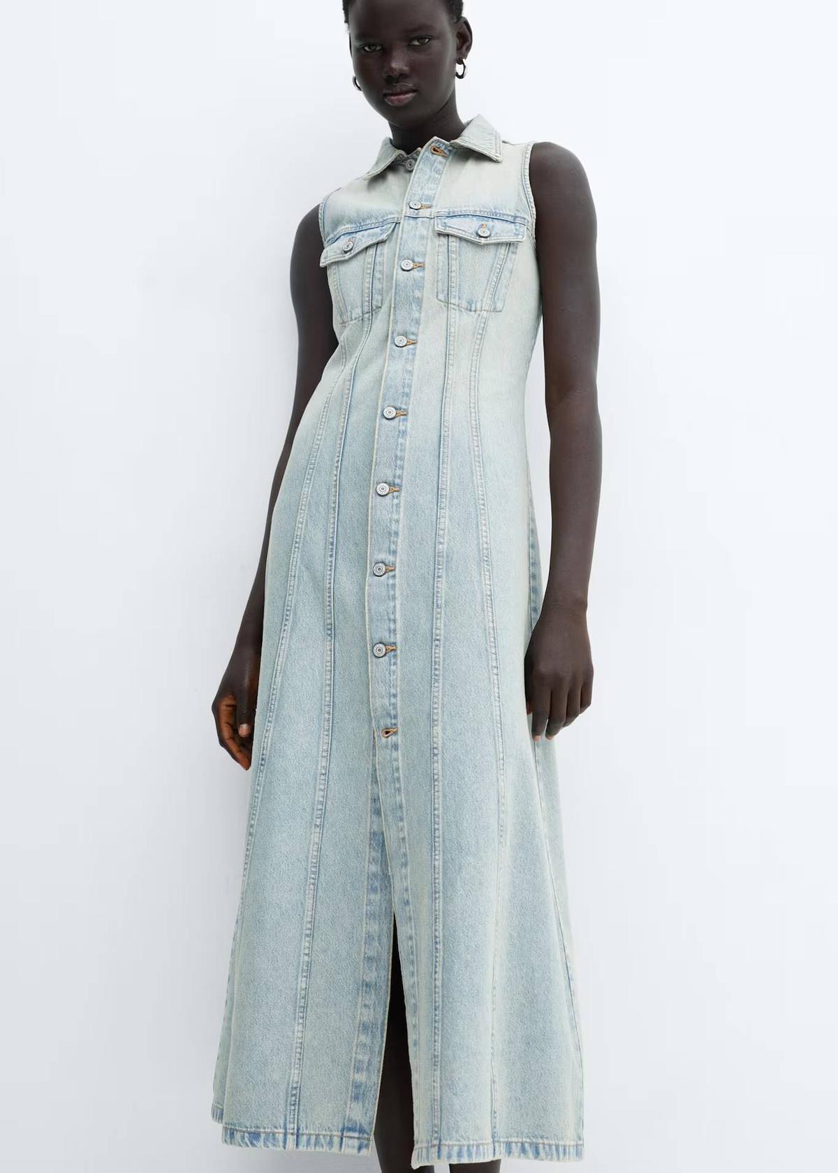 Vestido de algodón estilo tejano vaquero