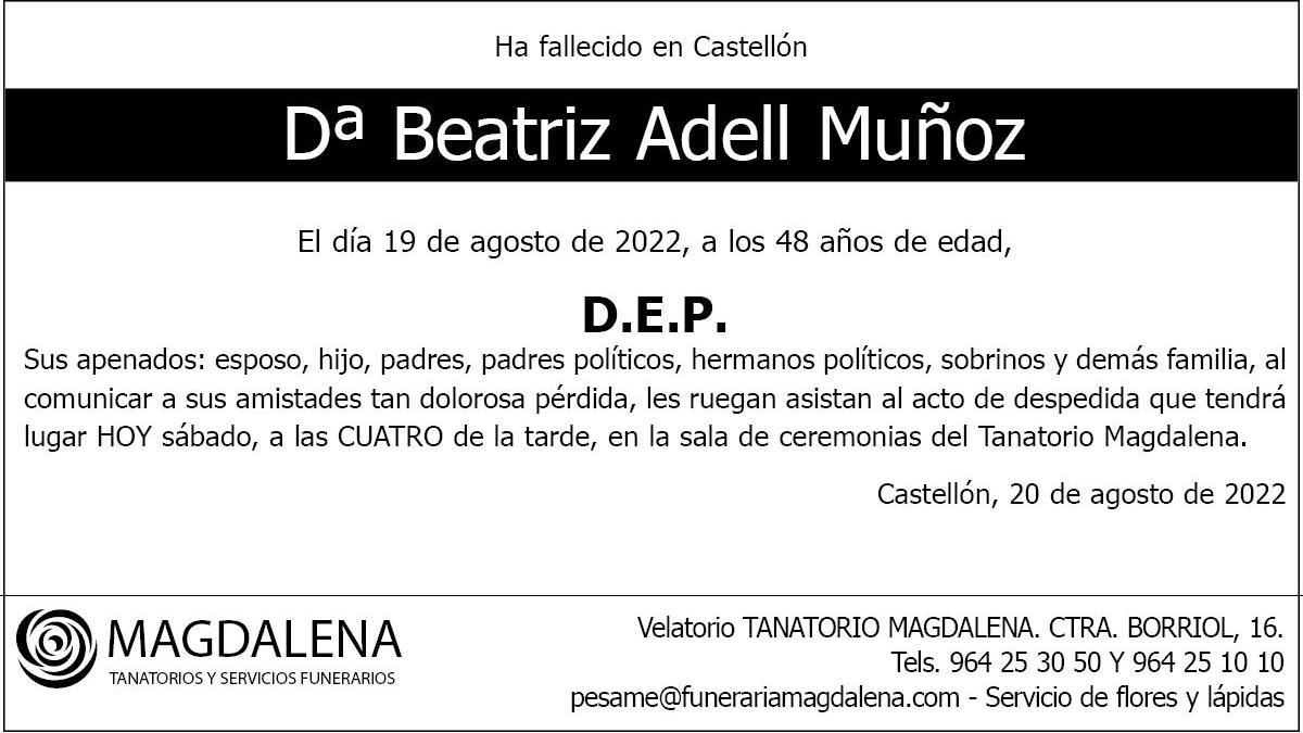 Dª Beatriz Adell Muñoz