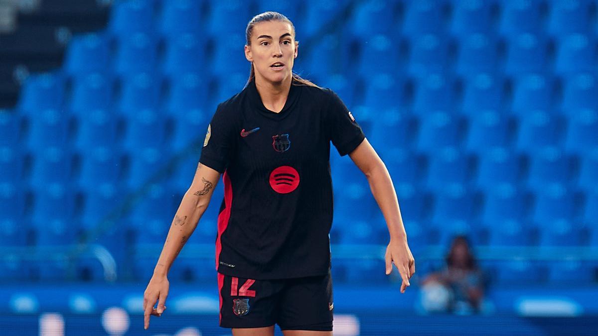Patri Guijarro en un partido con el Barça