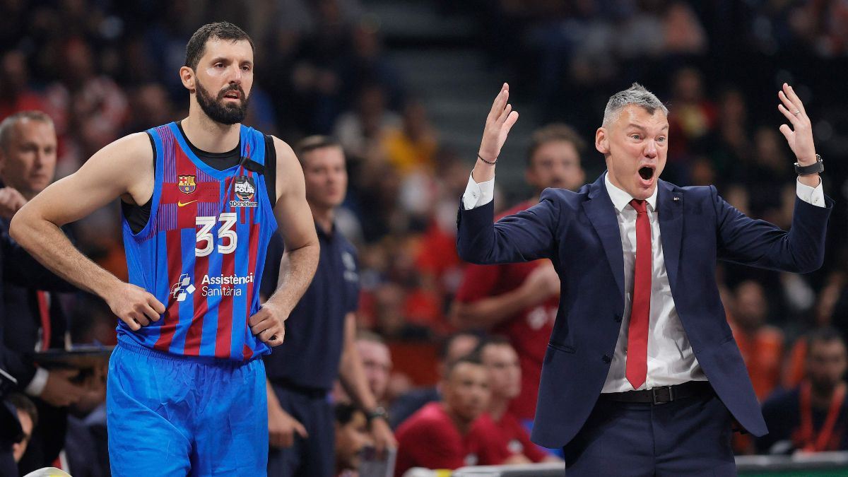 Mirotic y Jasikevicius, desesperados durante el partido