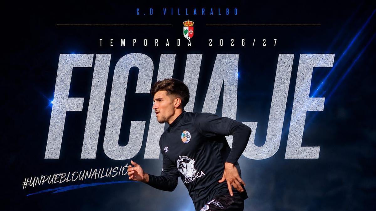 Anuncio del fichaje de Tomi por el CD Villaralbo.