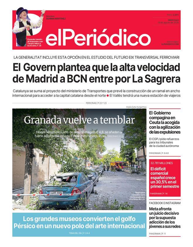 La portada de EL PERIÓDICO del 19 de agosto de 2026