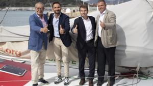 El presidente del salón, Luis Conde (i); el director del salón, Josep Antoni Llopart (2i); el secretario general de la Asociación Nacional de Empresas Náuticas (ANEN), Carlos Sanlorenzo (2d) y el director general de la Funcación Barcelona Capital Náutica (FBCN), Ignasi Armengol (d).