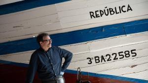 Retrato de Albert Sánchez Piñol presenta Després del naugfrafi.