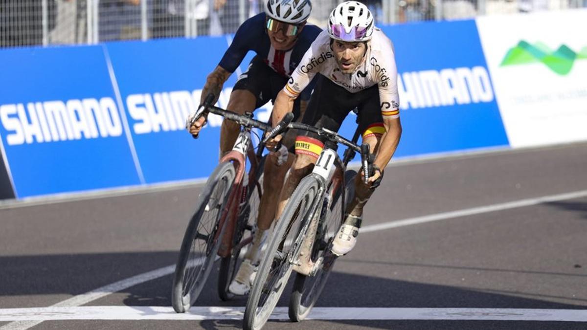Valverde, en el esprint por el cuarto puesto del Mundial de gravel