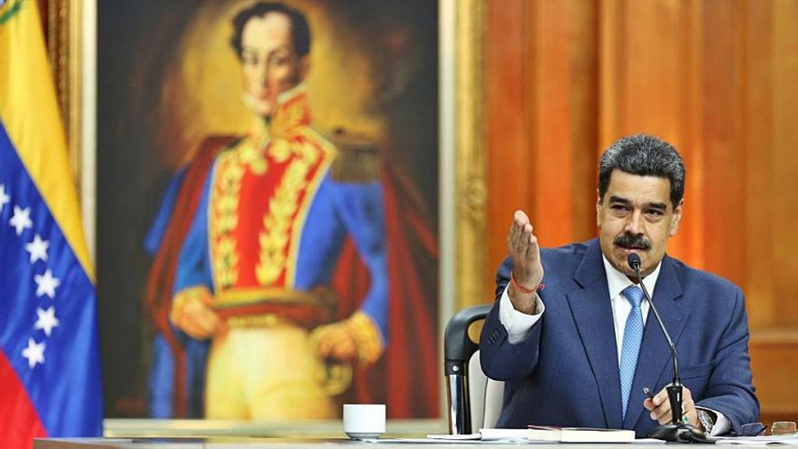 Nicolás Maduro, al seu despatx al palau presidencial.