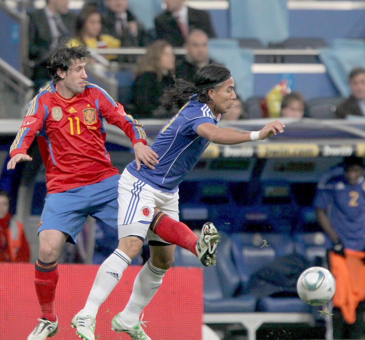 Dayro Moreno durante el amistoso España-Colombia de 2011 (victoria 1-0 para la 'Roja')