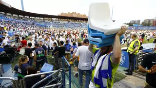 El viaje de los asientos de la vieja Romareda: 8.000 butacas han sido donadas a clubes y pueblos