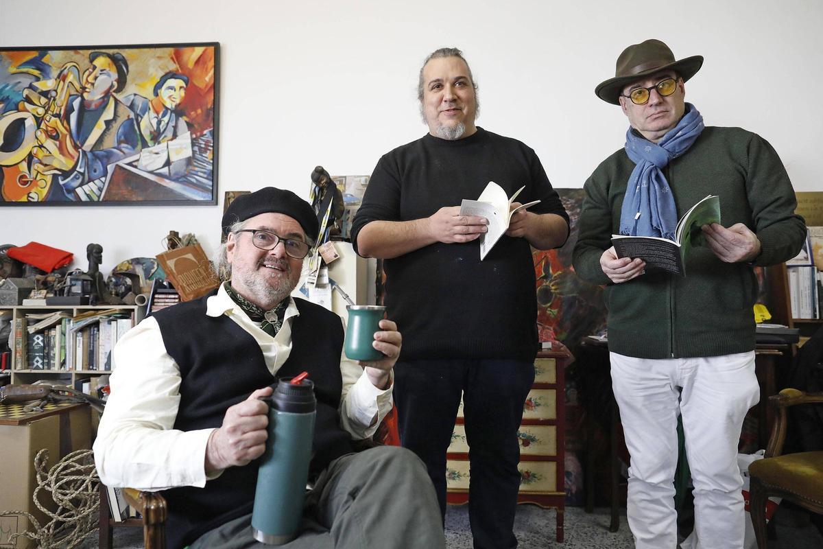 Sívori amb els seus amics Oriol Tuca i Xavier C. Ribot