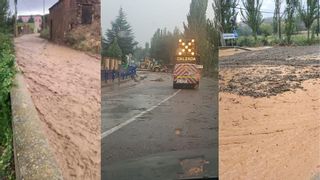 Las tormentas descargan con fuerza en Burbáguena y Herrera de los Navarros: "Está siendo una tarde triste"