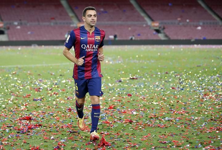 Homenaje a Xavi en el Camp Nou