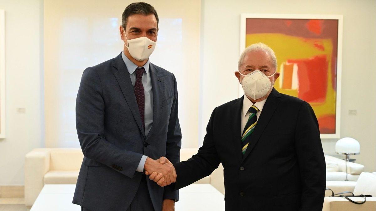 Pedro Sánchez y Lula da Silva.