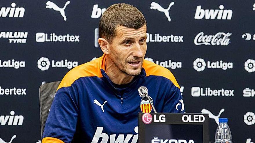 Javi Gracia en sala de prensa.