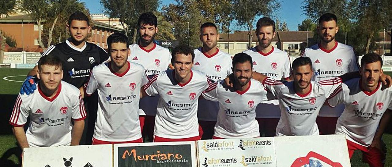 El once inicial vallero momentos antes del partido. | JOSÉ JUAN