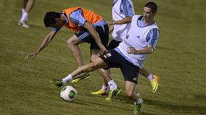 Entrenament de la selecció espanyola, aquest dimarts a Fortaleza.