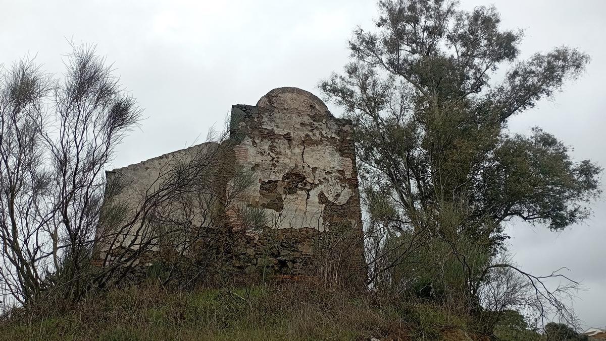 Restos del Lagar de los Ritos, Casabermeja, con pinturas murales, el pasado enero.