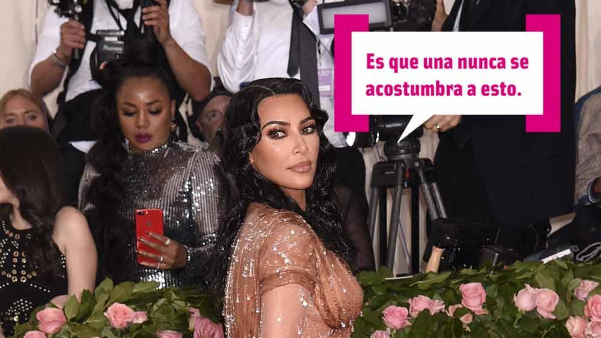Kim Kardashian posando en la gala MET de 2019