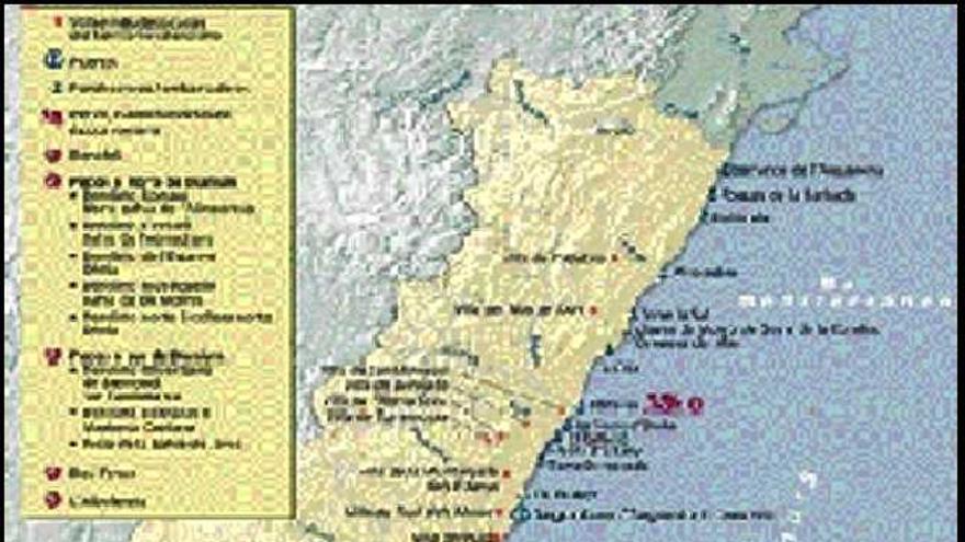 fondeaderos y puertos.

 Mapa de los principales enclaves marítimos.