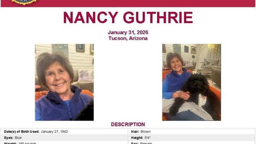 Detenido un sospechoso por la desaparición de la madre de Savannah Guthrie, periodista de la NBC