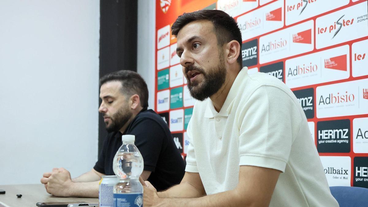 Sergi Trullàs i Sergi Benavides, en una roda de premsa conjunta a inicis d'estiu