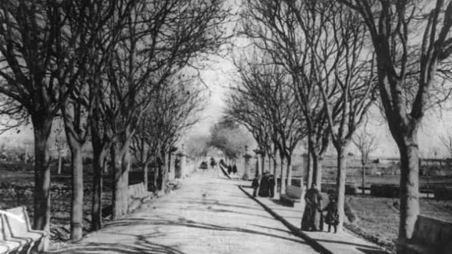 Foto antigua del paseo de Ses Quatre Campanes.