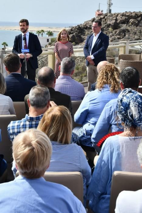 Encuentro de Pablo Casado (PP) con hoteleros en el sur de Gran Canaria