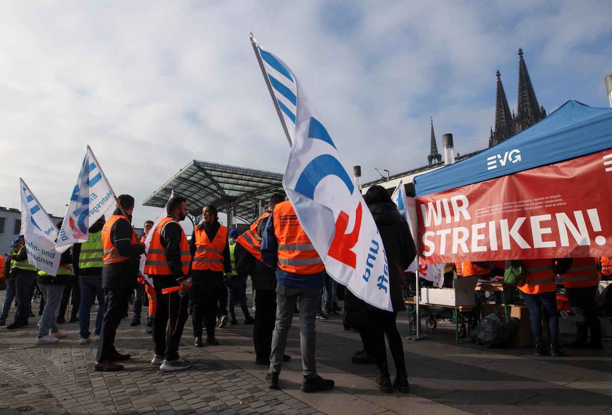 Huelga de los trabajadores del ferrocarril en Alemania. Colonia