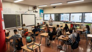 Aula de una escuela catalana, este curso.