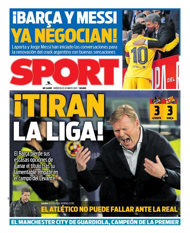 Esta es la portada de SPORT del miércoles 12 de mayo de 2021