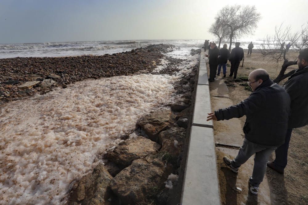 Daños en el litoral de Camp de Morvedre tras el paso del temporal Gloria