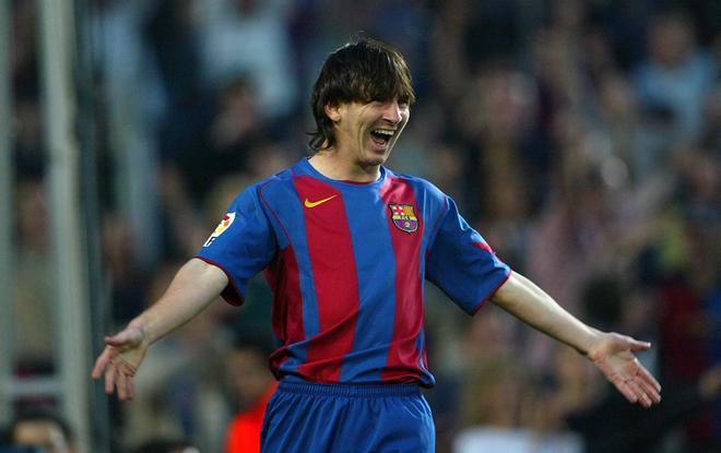 Messi celebrando uno de sus muchos goles en el Camp Nou