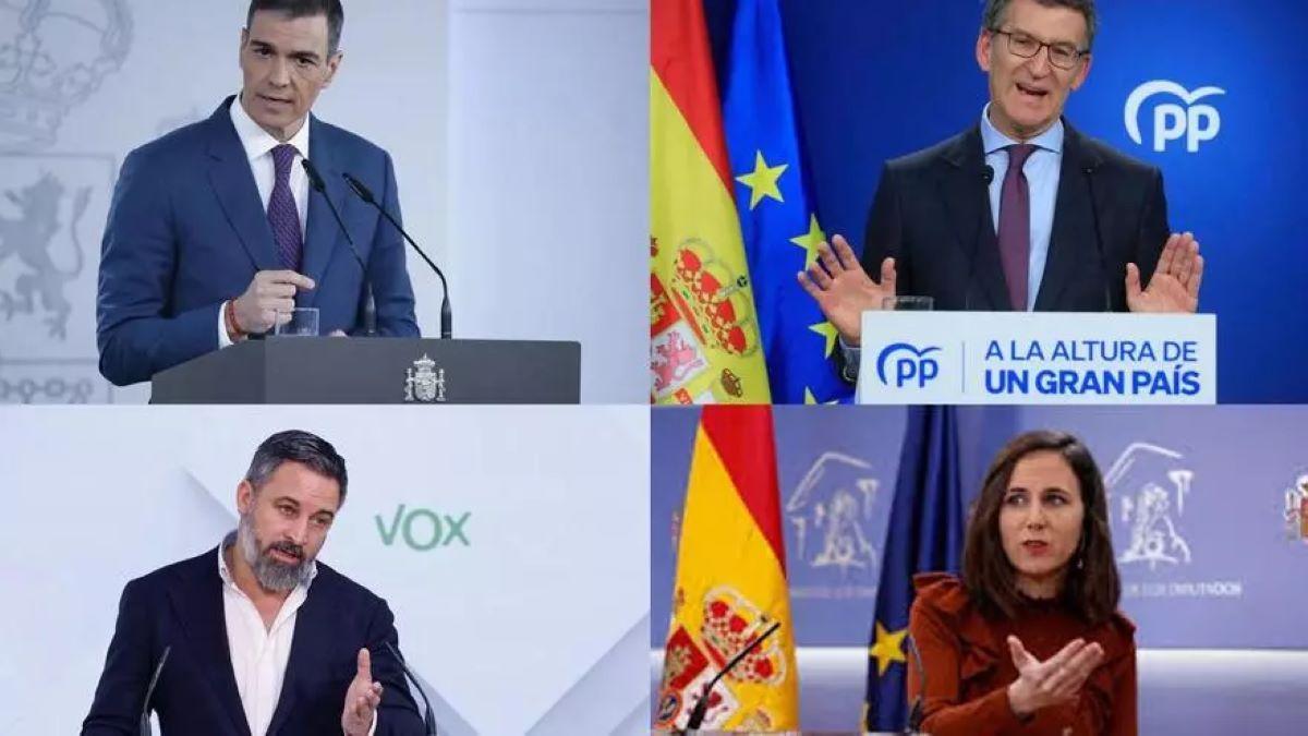 Algunos de los líderes nacionales que visitarán Extremadura durante la campaña electoral.