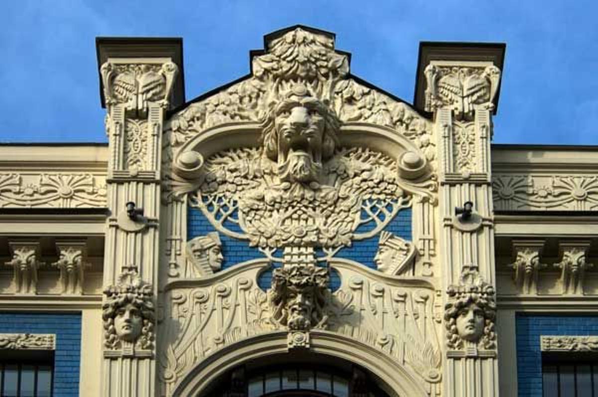 Detalle de uno de los edifios Art Nouveau.