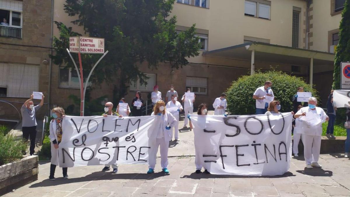 Una protesta dels treballadors del Centre Sanitari